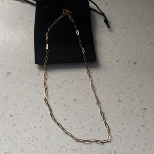 Gold London Paperclip necklace- new